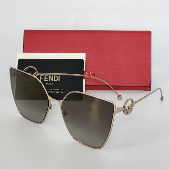 FENDI Cat Eye Sunglasses Gold/Grey